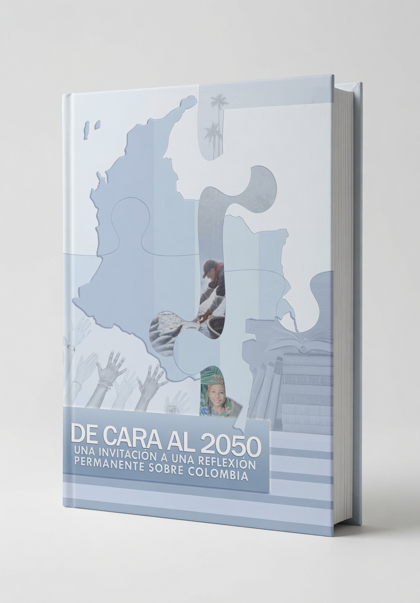 Portada del libro De Cara al 2050 de la Fundación CiSoE sobre el futuro económico, social y democrático de Colombia